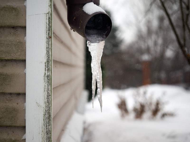 frozen water in pipe